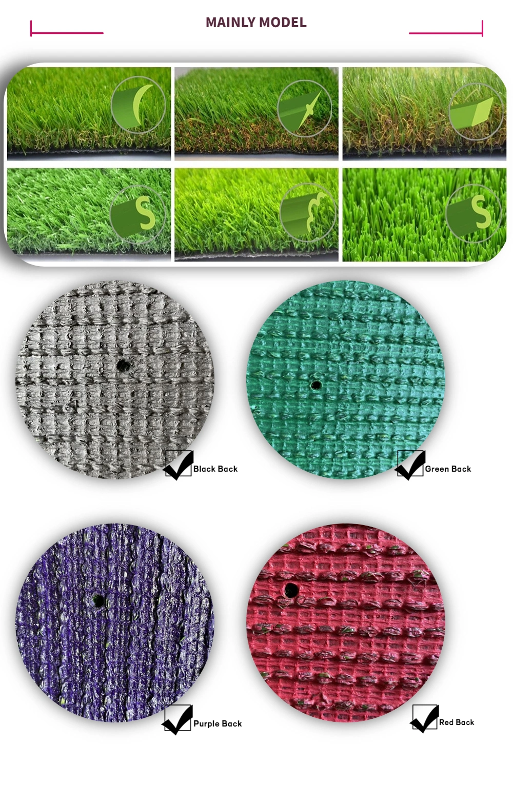 Plastic Carpet Roll Balcony Laying Leisure Artificial Grass Landscape Natural Synthetic Turf Grass for Home Garden