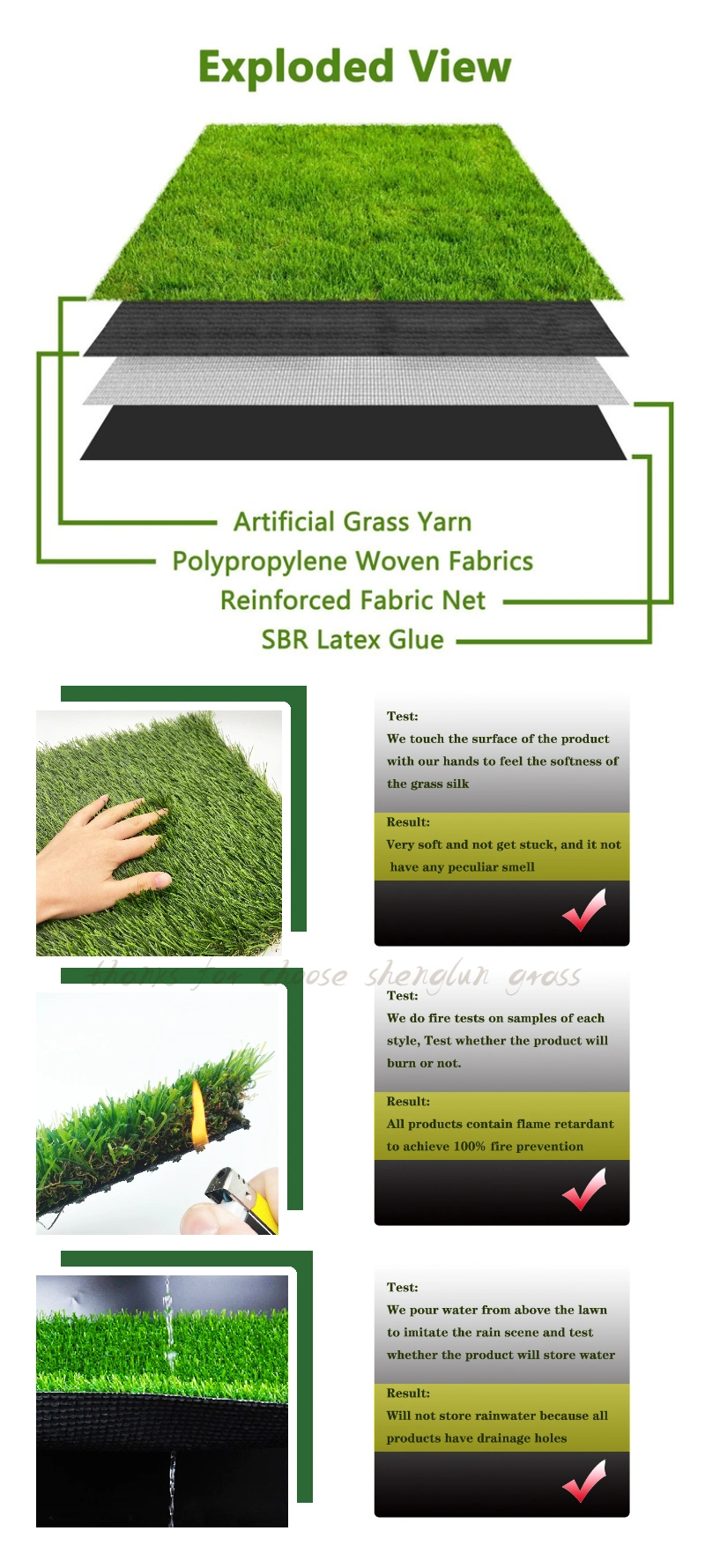 10-50mm Green Lawn Synthetic Turf Carpet Landscape/Garden Hebei Artificial Grass Price