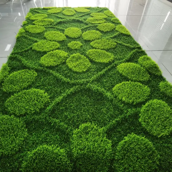 Erba artificiale paesaggistica per il tempo libero resistente all'usura con motivo a tappeto in erba artificiale